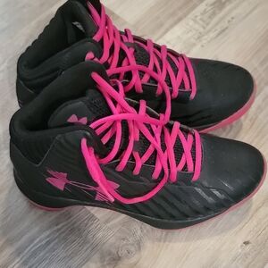Under Armour Black Sneakers with Pink Laces